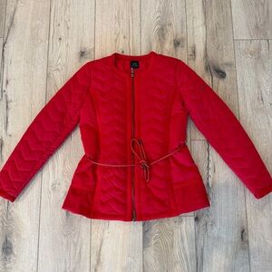 Armani Exchange Red Quilted Puffer Jacket